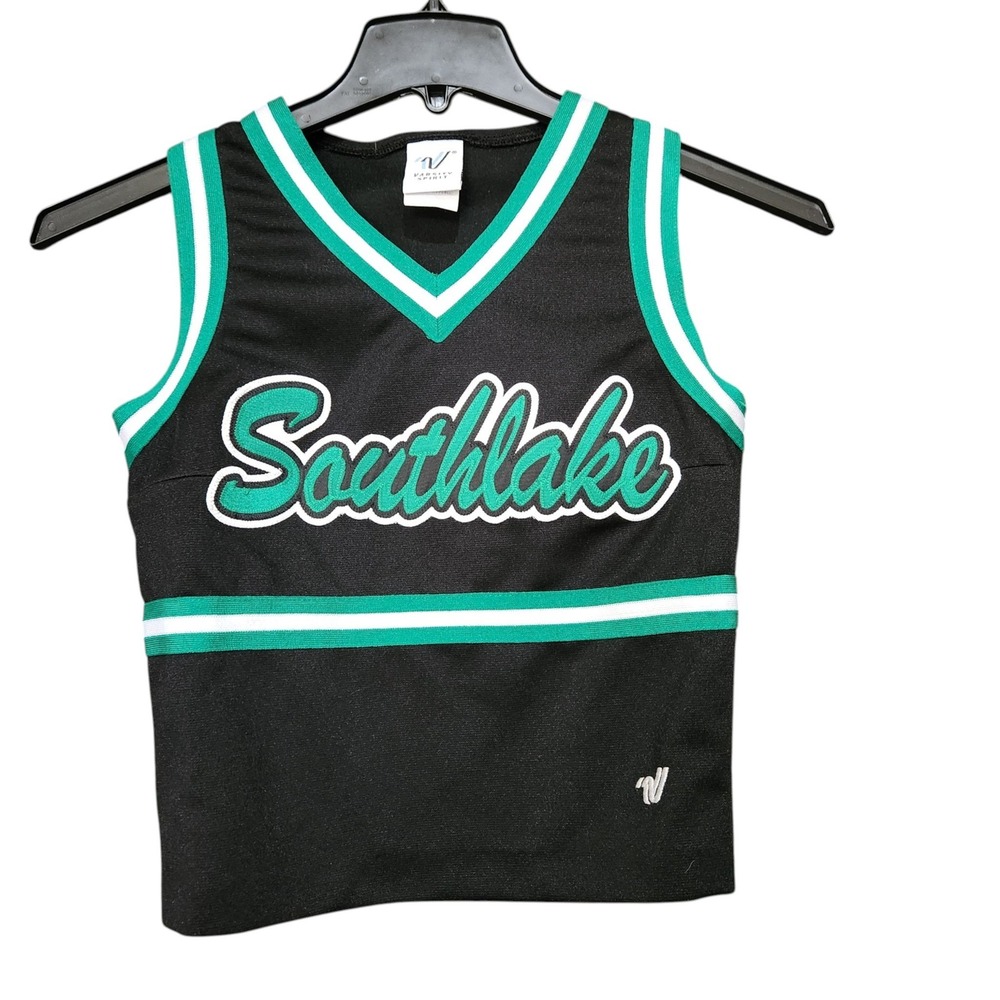 Varsity Spirit Southlake Cheerleading Shell Top Black Green White Size 32+1